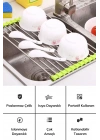 BiiShe® Evye Üstü Katlanır Nihale Paslanmaz Çelik Pratik Sebze Meyve Bulaşık Kurutma Süzgeci