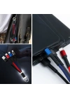 BiiShe® Işıklı Anahtarlık Model 3 in 1 USB Çıkışlı MİKRO,TYPE-C ve İphone Uyumlu Şarj Kablosu