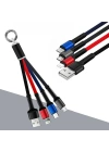 BiiShe® Işıklı Anahtarlık Model 3 in 1 USB Çıkışlı MİKRO,TYPE-C ve İphone Uyumlu Şarj Kablosu