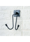 BiiShe® Kendiliğinden Yapışkanlı Siyah Paslanmaz Metal Bornoz ve Havlu Askılığı