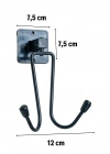 BiiShe® Kendiliğinden Yapışkanlı Siyah Paslanmaz Metal Bornoz ve Havlu Askılığı