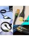 BiiShe® Led Işık Uçlu Sağlam İp Kablolu USB to Lightning Hızlı Şarj Kablosu