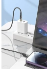 BiiShe® Led Işık Uçlu Sağlam İp Kablolu USB to Lightning Hızlı Şarj Kablosu