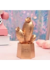 BiiShe® Led Işıklı Sevimli Kaktüs Dekoratif Masa Lambası Mini Biblo Gece Lambası Gold