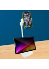 BiiShe® Masa Üstü Tablet ve Telefon Tutucu Plastik Aparat Beyaz Telefon Standı