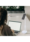 BiiShe® Masa Üstü Tablet ve Telefon Tutucu Plastik Aparat Beyaz Telefon Standı