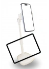 BiiShe® Masa Üstü Tablet ve Telefon Tutucu Plastik Aparat Beyaz Telefon Standı