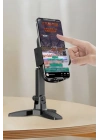 BiiShe® Masaüstü Telefon Standı 360 Derece Dönebilen Başlıklı Ayaklı Telefon Tripodu