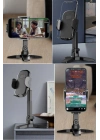 BiiShe® Masaüstü Telefon Standı 360 Derece Dönebilen Başlıklı Ayaklı Telefon Tripodu