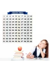 BiiShe® Matematik Öğreten Yüzlük Tablo Duvarda İz Bırakmaz Akıllı Kağıt Yapışkansız Statik  60x60 cm