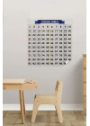 BiiShe® Matematik Öğreten Yüzlük Tablo Duvarda İz Bırakmaz Akıllı Kağıt Yapışkansız Statik  60x60 cm