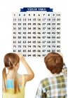 BiiShe® Matematik Öğreten Yüzlük Tablo Duvarda İz Bırakmaz Akıllı Kağıt Yapışkansız Statik  60x60 cm