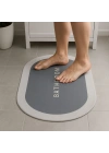 BiiShe® Sihirli Süper Su Emici Kaymaz Tabanlı Oval Paspas 40*60 cm