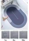 BiiShe® Sihirli Süper Su Emici Kaymaz Tabanlı Oval Paspas 40*60 cm