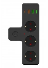 BiiShe® Termal Akım Korumalı 3 Adet Soket,3 Adet USB ve 1 Adet Type-C Girişli 20w Priz Model 3397