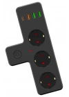 BiiShe® Termal Akım Korumalı 3 Adet Soket,3 Adet USB ve 1 Adet Type-C Girişli 20w Priz Model 3397