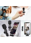 BiiShe® Type C Uyumlu İphone Dönüştürücülü Kablosuz Yaka Mikrofonu Android ve İphone Uyumlu Mini Mikrofon
