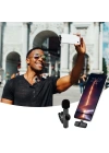 BiiShe® Type C Uyumlu İphone Dönüştürücülü Kablosuz Yaka Mikrofonu Android ve İphone Uyumlu Mini Mikrofon