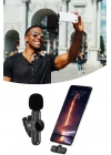 BiiShe® Type C Uyumlu İphone Dönüştürücülü Kablosuz Yaka Mikrofonu Android ve İphone Uyumlu Mini Mikrofon