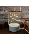 BiiShe® USB Kablolu Işıklı Kendiliğinden Beyaz Kalemli-Silgili Kreatif 3D Görselleştirme LED Lambası
