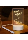 BiiShe® USB Kablolu Işıklı Kendiliğinden Beyaz Kalemli-Silgili Kreatif 3D Görselleştirme LED Lambası