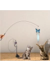 BiiShe® Vantuzlu Tüylü Zilli Olta Kedi Oyuncağı 2 Oltalı