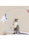 BiiShe® Vantuzlu Tüylü Zilli Olta Kedi Oyuncağı 2 Oltalı