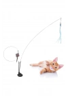 BiiShe® Vantuzlu Tüylü Zilli Olta Kedi Oyuncağı 2 Oltalı