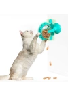 BiiShe® Vantuzlu Zilli İnteraktif Dönebilen Mama Kaplı Renkli Eğlenceli Eğitici Kedi Oyuncağı