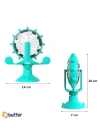 BiiShe® Vantuzlu Zilli İnteraktif Dönebilen Mama Kaplı Renkli Eğlenceli Eğitici Kedi Oyuncağı
