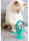 BiiShe® Vantuzlu Zilli İnteraktif Dönebilen Mama Kaplı Renkli Eğlenceli Eğitici Kedi Oyuncağı