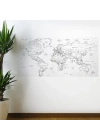 BiiShe® Yazılabilir Dünya Haritası Manyetik Duvar Stickerı 110 x 56 cm