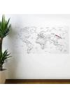 BiiShe® Yazılabilir Dünya Haritası Manyetik Duvar Stickerı 110 x 56 cm