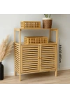ÇOK AMAÇLI DOLAP AHŞAP BAMBU ORGANİZER RAFLI 66X33X85CM (5468)