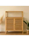 ÇOK AMAÇLI DOLAP AHŞAP BAMBU ORGANİZER RAFLI 66X33X85CM (5468)