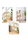 ÇOK AMAÇLI RAF - ORGANİZER 3 KATLI AHŞAP - BAMBU 36X32X80CM (5468)