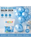 METALİK - AÇIK MAVİ BALON 11 INC - 28CM - 100PCS (5468)