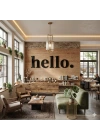 Mey İthalat® 100x35 cm Dev Boy hello. Yazılı Kırılmaz Pleksi Ayna - Premium Ofis ve Villa Antre Dekoru