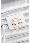 Mey İthalat® 14K Gold Renk Kaplama CM Kadın Küpe