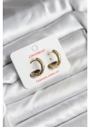 Mey İthalat® 14K Gold Renk Kaplama CM Kadın Küpe