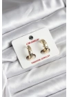 Mey İthalat® 14K Gold Renk Kaplama CM Kadın Küpe