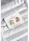 Mey İthalat® 14K Gold Renk Kaplama CM Kadın Küpe