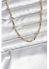 Mey İthalat® 14K Gold Renk Kaplama Ezme Yılan Zincir Model CM Kadın Kolye