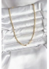 Mey İthalat® 14K Gold Renk Kaplama Ezme Yılan Zincir Model CM Kadın Kolye