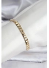 Mey İthalat® 14K Gold Renk Kaplama Ezme Zincir Model Kadın Bileklik