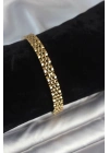 Mey İthalat® 316L Çelik 7 mm Kalınlıkta Gold Renkli Erkek Bileklik