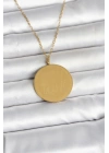 Mey İthalat® 316L Çelik Gold Renk Ayetel Kürsi ve Allah Yazılı Kolye