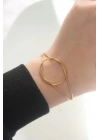 Mey İthalat® 316L Çelik Gold Renk Düğüm Model Bileklik