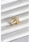 Mey İthalat® 316L Çelik Gold Renk Düğüm Model Kadın Yüzük