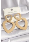Mey İthalat® 316L Çelik Gold Renk Kalp Model Kadın Küpe